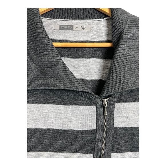 Athleta XS Sweater Full Zip Striped knit Jacket Athleisure - Picture 3 of 6